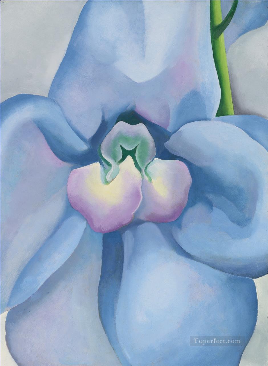 THE BLUE FLOWER ジョージア・オキーフの花飾り油絵
